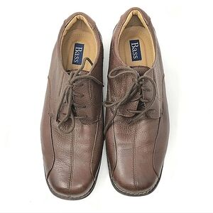 Bass Split Toe Oxford Shoes Brown Lace-up Supple Leather Upper Men 11.5M